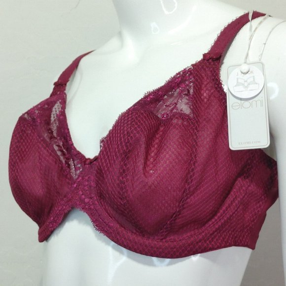 Elomi Charley Stretch Plunge Bra in Deep Fuschia Size 36 G Wired NEW - Picture 8 of 11